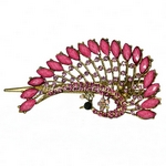 Haarspange Pfau in Vintage-Look aus Metall rosa 5683d